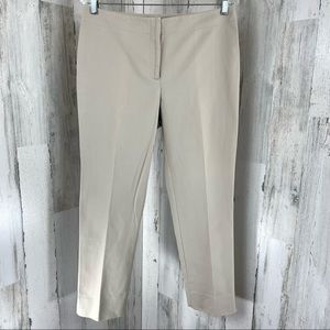 Chico’s Light Tan Women's Mid Rise Skinny‎ Leg Slit Ankle Dress Work Pants Sz 1